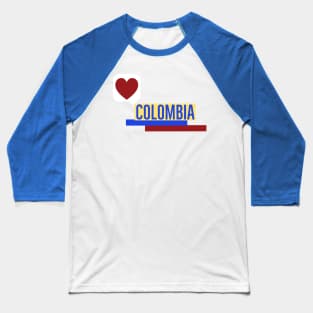 Colombia Love- Colombia Flag Baseball T-Shirt